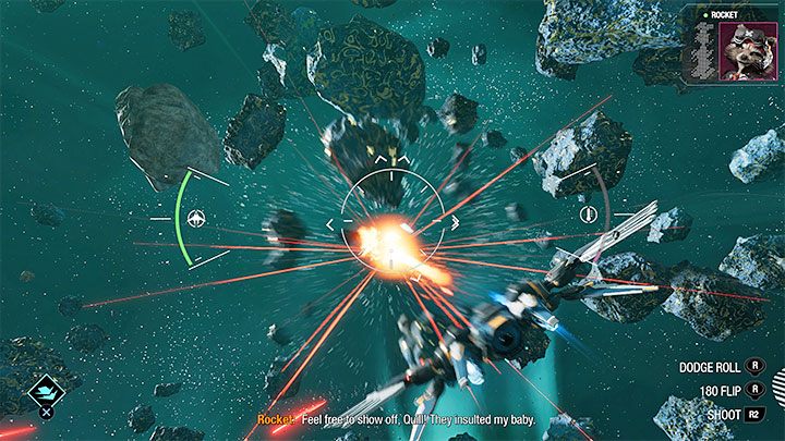 W pierwszej części walk w kosmosie musicie poradzić sobie z grupą zwykłych statków kontrolowanych przez podwładnych bossa - Guardians of the Galaxy: Kapitan Chwała (Captain Glory) - jak pokonać? - Guardians of the Galaxy - poradnik do gry