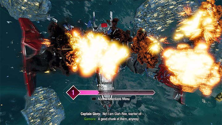 Zniszczenie wszystkich oznaczonych celów doprowadzi do pokonania Kapitana Chwały i awansujecie do kolejnej części rozdziału - Guardians of the Galaxy: Kapitan Chwała (Captain Glory) - jak pokonać? - Guardians of the Galaxy - poradnik do gry