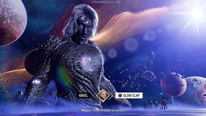 W trakcie rozgrywania konfrontacji z Magusem musicie w sumie trzy razy wybrać prawidłową opcję zachowania - Guardians of the Galaxy: Magus - jak pokonać? - Guardians of the Galaxy - poradnik do gry