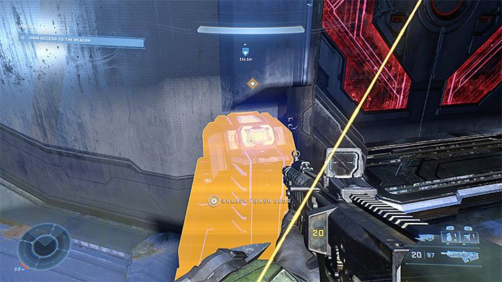 Musicie niestety rozprawić się ze wszystkimi przeciwnikami z okolicy, bo dopiero wtedy odblokowany zostanie terminal u podstawy wieży otwierający wejście do znacznika - Halo Infinite: Sekwencja - solucja, opis przejścia - Halo Infinite - poradnik do gry