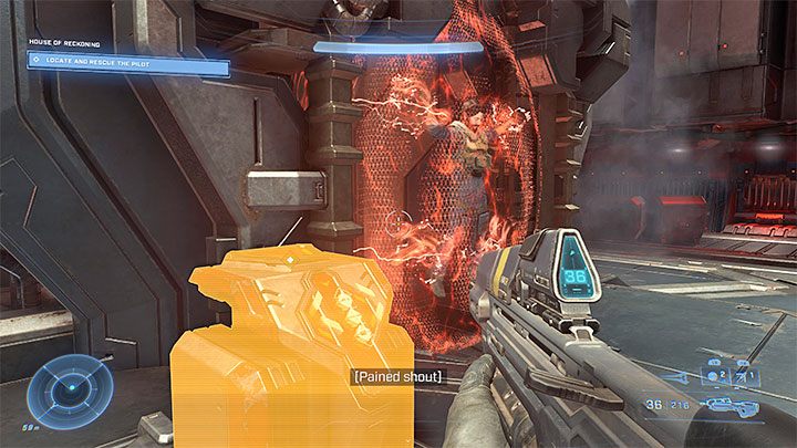 Po wygranym starciu z bossem dotrzyjcie do przełącznika aktywowania nowej windy - Halo Infinite: Gmach Rozrachunku - solucja, opis przejścia - Halo Infinite - poradnik do gry