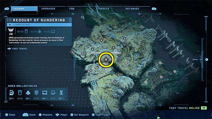 Wroga baza znajduje się w centralnej części mapy - Halo Infinite: Posterunki Wygnańców (Banished Outposts) - solucja - Halo Infinite - poradnik do gry