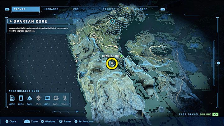 Rdzeń jest daleko na południe od bazy WBO Golf, niedaleko znacznika oddziału Carrera - Halo Infinite: Zbrojownie i rdzenie Spartan (Blokada) - Halo Infinite - poradnik do gry