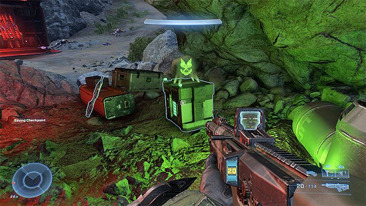 Rdzeń jest w jaskini pod wschodnim działem przeciwlotniczym - Halo Infinite: Pelikan unieszkodliwiony (Cmentarzyska) - rdzenie, nagrania - Halo Infinite - poradnik do gry