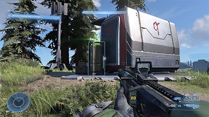 Zbrojownia jest w dobrze widoczny miejscu w niewielkiej odległości na południe od zachodniego działa przeciwlotniczego - Halo Infinite: Pelikan unieszkodliwiony (Cmentarzyska) - rdzenie, nagrania - Halo Infinite - poradnik do gry