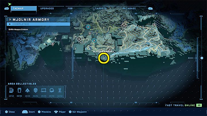 Zbrojownia jest na południowym krańcu regionu - Halo Infinite: Zbrojownie i rdzenie Spartan (Rekonstrukcja) - Halo Infinite - poradnik do gry