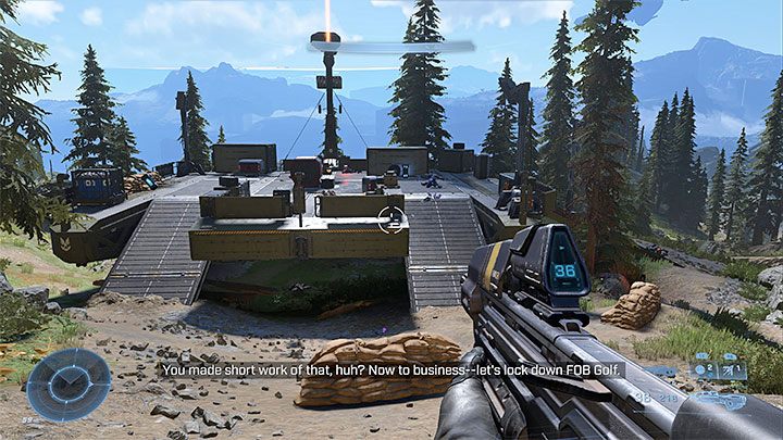 Dwa spośród trzech żółtych znaczników symbolizują bazy WBO - Halo Infinite: Przywrócenie - solucja, opis przejścia - Halo Infinite - poradnik do gry