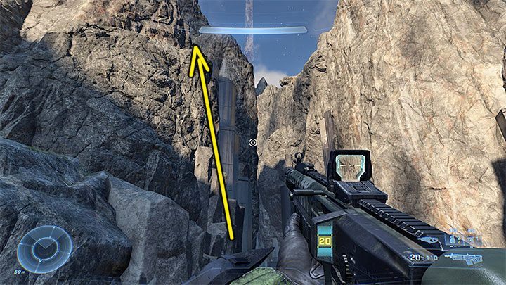 W trakcie kierowania się na południe podróżujcie wzdłuż wielkiej przepaści - Halo Infinite: Na ślepo, 8. czaszka (otwarty świat) - gdzie znaleźć? - Halo Infinite - poradnik do gry