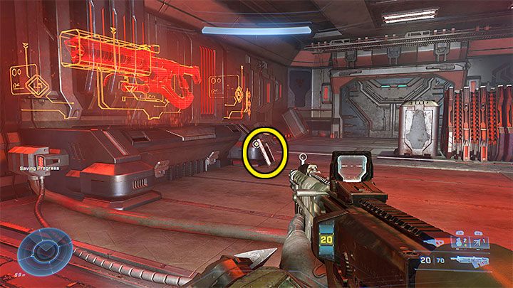 Dziennik audio jest w dobrze widocznym miejscu wewnątrz budynku - Halo Infinite: Zbrojownia rozrachunku (Kontakty) - lista, rdzenie, nagrania - Halo Infinite - poradnik do gry