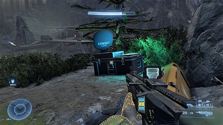 Nagranie jest na wzgórzu w niewielkiej odległości na północny-wschód od centralnej części wrogiego posterunku - Halo Infinite: Brama rozdarcia (Rekonstrukcja) - lista, rdzenie, nagrania - Halo Infinite - poradnik do gry