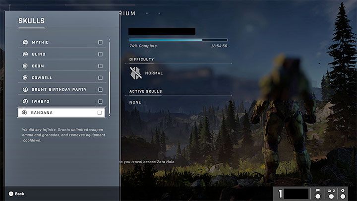 Bandanę oraz inne czaszki można dla przypomnienia aktywować wyłącznie z głównego menu gry - Halo Infinite: Kody i cheaty - Halo Infinite - poradnik do gry