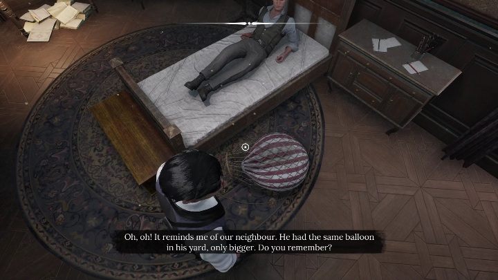 Ważnym elementem jest balon, który leży przy łóżku - Sherlock Holmes Chapter One: Matczyna miłość, pokój Sherlocka - solucja - Sherlock Holmes Chapter One - poradnik do gry