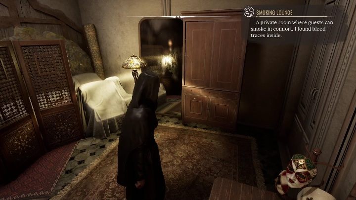 Ostatnią rzeczą, którą musicie tutaj sprawdzić, jest szafa przy drzwiach - Sherlock Holmes Chapter One: Ofiarne jagnię, Rezydencja - solucja - Sherlock Holmes Chapter One - poradnik do gry