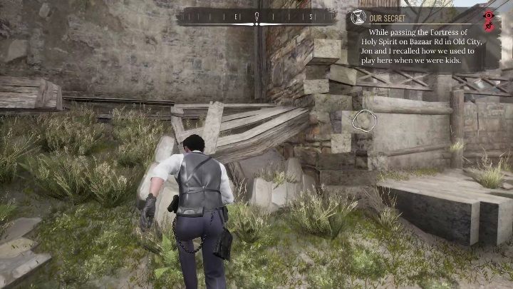 Przy ruinach znajdziecie pierwsze miejsce, któremu musicie się przyjrzeć - Sherlock Holmes Chapter One: Posępny czerep - solucja, Cordońskie opowieści - Sherlock Holmes Chapter One - poradnik do gry