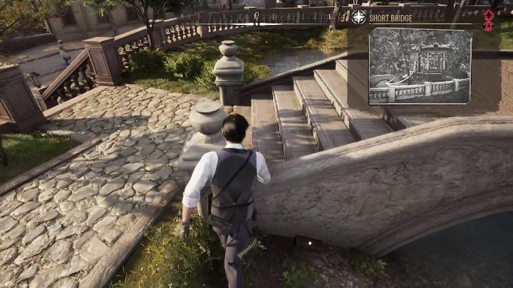 Dokładna lokalizacja: Idąc na południe od teatru, traficie do niewielkiego parku - Sherlock Holmes Chapter One: Wyspa skarbów, etap 1 - solucja, opis przejścia - Sherlock Holmes Chapter One - poradnik do gry