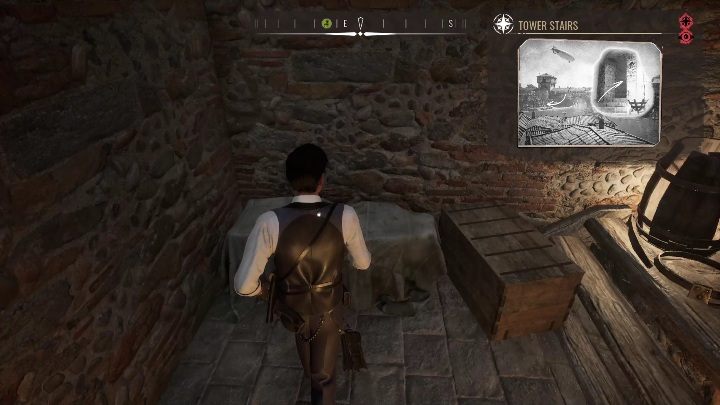 Dokładna lokalizacja: Na moście pomiędzy Scaladio / Silverton są drzwi, które prowadzą do niewielkich schodów - Sherlock Holmes Chapter One: Wyspa skarbów, etap 2 - solucja, opis przejścia - Sherlock Holmes Chapter One - poradnik do gry