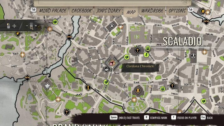 Misja rozpocznie się w Cordona Chronicle w Scaladio - Sherlock Holmes Chapter One: Poza kątem oka - solucja, Pozostałe sprawy - Sherlock Holmes Chapter One - poradnik do gry