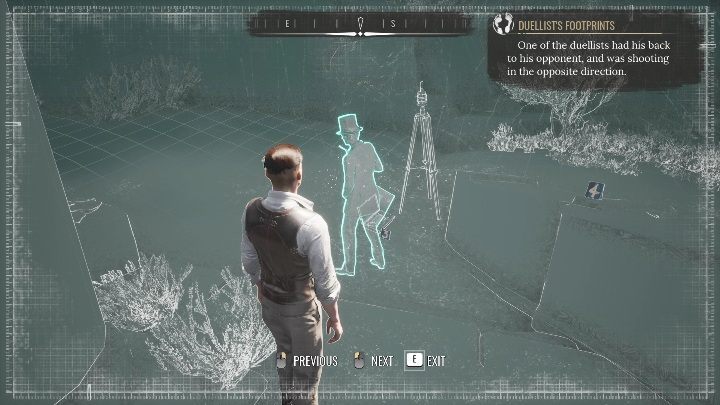 W kolejnej scenie mężczyzna w kapeluszu ma już swoją broń i idzie z nią ku skałom na górze - Sherlock Holmes Chapter One: Poza kątem oka - solucja, Pozostałe sprawy - Sherlock Holmes Chapter One - poradnik do gry