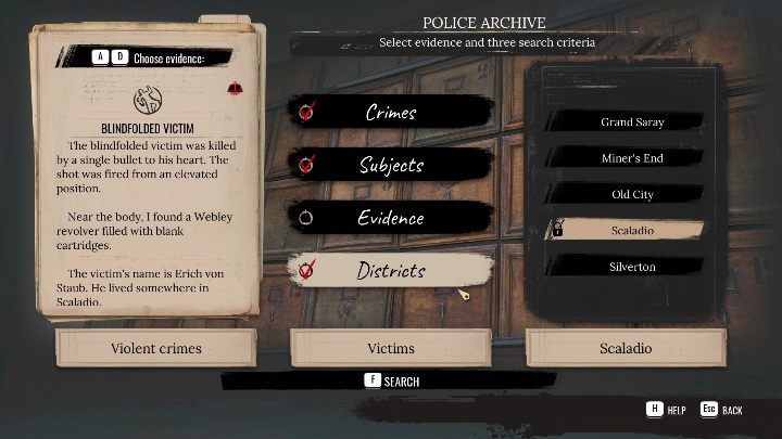 Po zbadaniu miejsca zbrodni udajcie się na posterunek policji - Sherlock Holmes Chapter One: Poza kątem oka - solucja, Pozostałe sprawy - Sherlock Holmes Chapter One - poradnik do gry