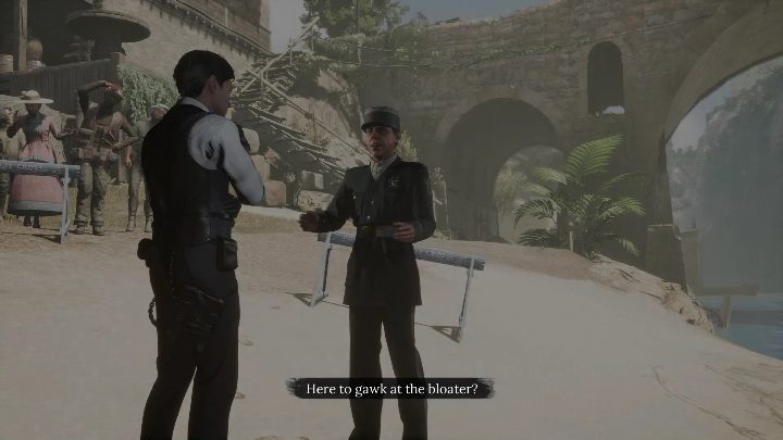 Zaraz po dotarciu na plażę, musicie porozmawiać z policjantem - Sherlock Holmes Chapter One: Syreni śpiew - solucja, Pozostałe sprawy - Sherlock Holmes Chapter One - poradnik do gry