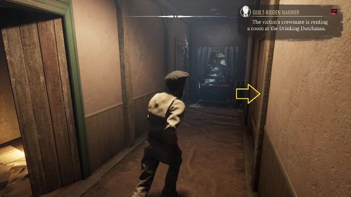 Po rozmowie z barmanem czas udać się do pokoju jednego z marynarzy - Sherlock Holmes Chapter One: Syreni śpiew - solucja, Pozostałe sprawy - Sherlock Holmes Chapter One - poradnik do gry