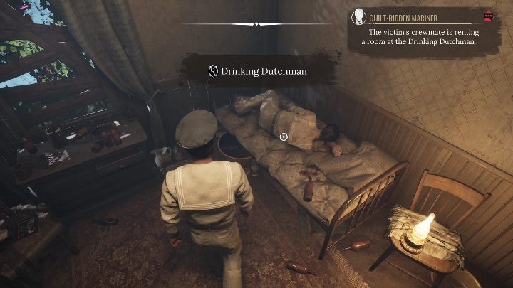 W pokoju znajdziecie śpiącego marynarza, który jest za bardzo zmarznięty i zmęczony, aby z Wami porozmawiać - Sherlock Holmes Chapter One: Syreni śpiew - solucja, Pozostałe sprawy - Sherlock Holmes Chapter One - poradnik do gry