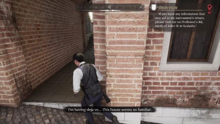 Po zdobyciu informacji musicie udać się do mężczyzny, który rozwiesza plakaty - Sherlock Holmes Chapter One: Teoria strun - solucja, Pozostałe sprawy - Sherlock Holmes Chapter One - poradnik do gry