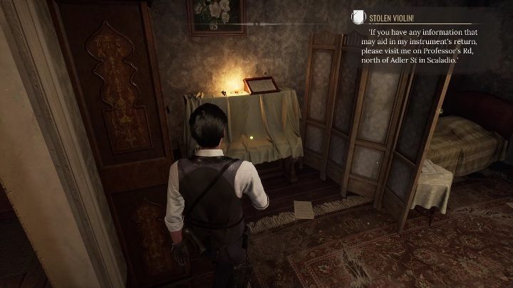 Idąc dalej w oczy może Wam się rzucić zasłonięte pianino - Sherlock Holmes Chapter One: Teoria strun - solucja, Pozostałe sprawy - Sherlock Holmes Chapter One - poradnik do gry