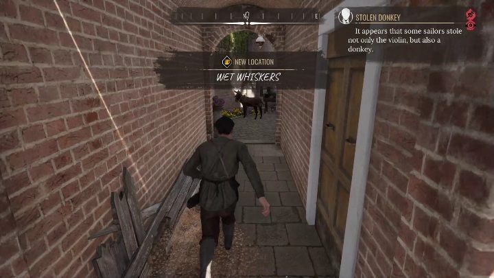 Idąc na wschód od kościoła, natraficie na bar znajdujący się w niewielkiej uliczce - Sherlock Holmes Chapter One: Teoria strun - solucja, Pozostałe sprawy - Sherlock Holmes Chapter One - poradnik do gry