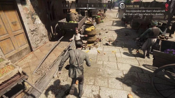 Z tą informacją od razu możecie wrócić do chłopca albo poinformować go o tym dopiero, gdy będziecie wracać do nauczycielka, aby skończyć zadanie - Sherlock Holmes Chapter One: Teoria strun - solucja, Pozostałe sprawy - Sherlock Holmes Chapter One - poradnik do gry