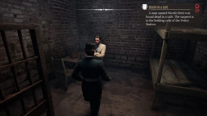 Po założeniu stroju, udajcie się do aresztów, które znajdują się w piwnicy - Sherlock Holmes Chapter One: Żelazna trumna - solucja, Pozostałe sprawy - Sherlock Holmes Chapter One - poradnik do gry