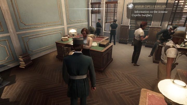 Następnie udajcie się do pomieszczenia oznaczonego jako Inspectors - Sherlock Holmes Chapter One: Żelazna trumna - solucja, Pozostałe sprawy - Sherlock Holmes Chapter One - poradnik do gry