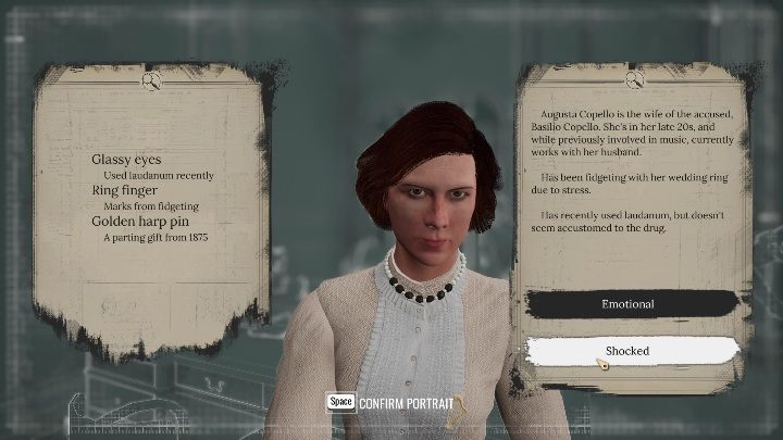 Gdy spojrzycie na kobietę zdobędziecie nowe informacje - Sherlock Holmes Chapter One: Żelazna trumna - solucja, Pozostałe sprawy - Sherlock Holmes Chapter One - poradnik do gry