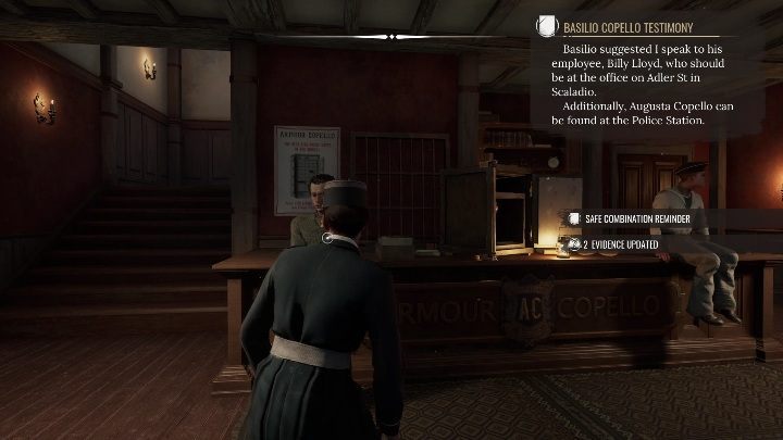 Przed udaniem się dalej, musicie porozmawiać z mężczyzną przy blacie - Sherlock Holmes Chapter One: Żelazna trumna - solucja, Pozostałe sprawy - Sherlock Holmes Chapter One - poradnik do gry