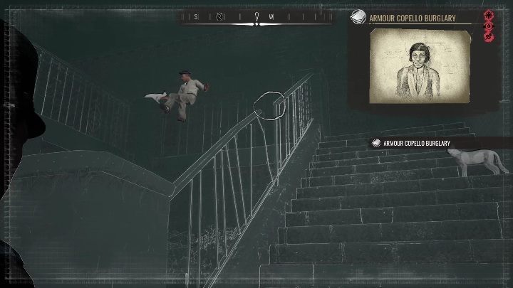 Czas wyjść z budynku i zobaczyć co się działo na schodach - Sherlock Holmes Chapter One: Żelazna trumna - solucja, Pozostałe sprawy - Sherlock Holmes Chapter One - poradnik do gry