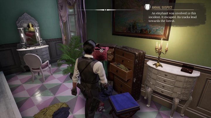 Waszym kolejnym zadaniem będzie przeszukanie pokoju Imogen, a dokładnie jednej z jej szafek - Sherlock Holmes Chapter One: Pozłacana klatka, rezydencja Gildenów - solucja - Sherlock Holmes Chapter One - poradnik do gry