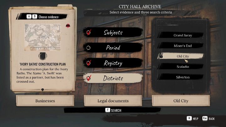 Na miejscu oznaczcie te elementy, aby otrzymać nowe informacje o budowie - Sherlock Holmes Chapter One: Pozłacana klatka, zdobycie pracy - solucja - Sherlock Holmes Chapter One - poradnik do gry