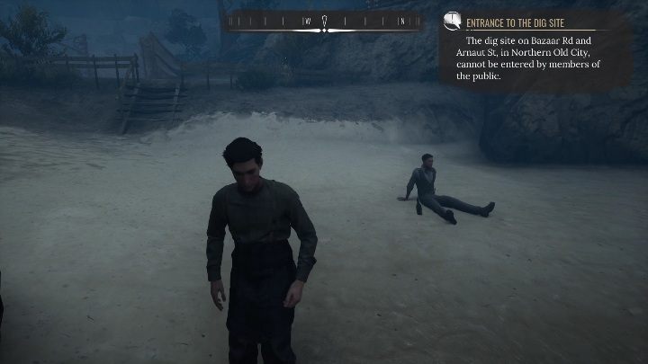 Po wykonaniu rekonstrukcji udajcie się na plażę - Sherlock Holmes Chapter One: Pozłacana klatka, wykopaliska - solucja - Sherlock Holmes Chapter One - poradnik do gry