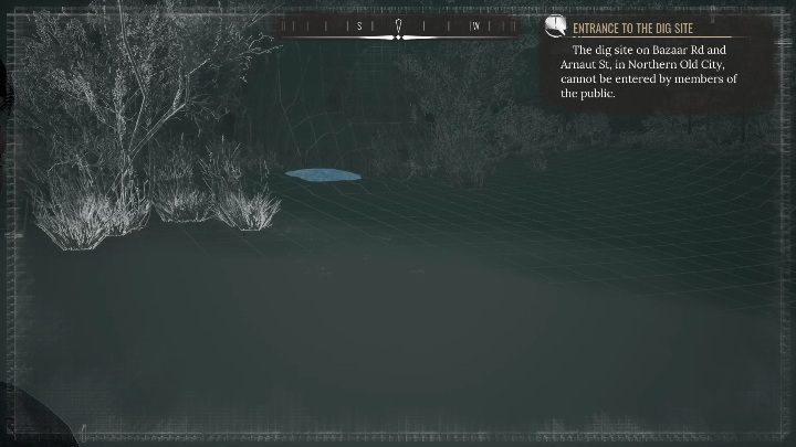 Korzystając z trybu koncentracji zobaczycie miejsce, w którym możecie kopać - Sherlock Holmes Chapter One: Pozłacana klatka, wykopaliska - solucja - Sherlock Holmes Chapter One - poradnik do gry