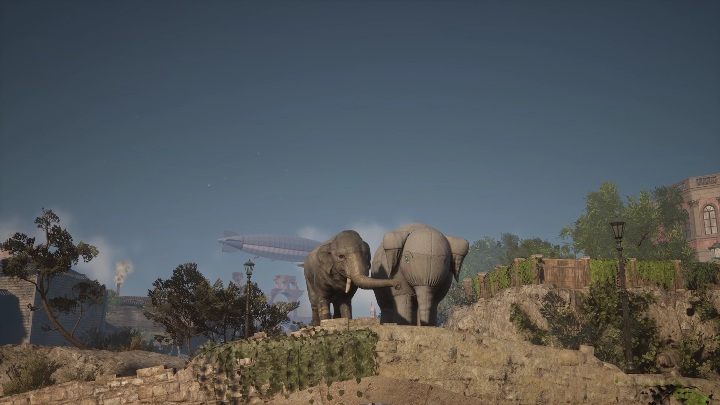 Zadowolony słoń przyjdzie do nowej towarzyszki, a Sherlock i służby zaprowadzą go na wybieg - Sherlock Holmes Chapter One: Pozłacana klatka, odnalezienie Goliata - solucja - Sherlock Holmes Chapter One - poradnik do gry