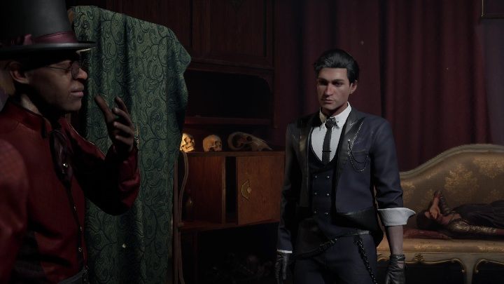 Po sprawdzeniu pomieszczenia musicie porozmawiać z medium - Sherlock Holmes Chapter One: Duchy przeszłości, pokój seansów - solucja - Sherlock Holmes Chapter One - poradnik do gry