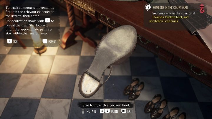 W poszukiwaniu buta należy udać się do garderoby - Sherlock Holmes Chapter One: Duchy przeszłości, pokój seansów - solucja - Sherlock Holmes Chapter One - poradnik do gry