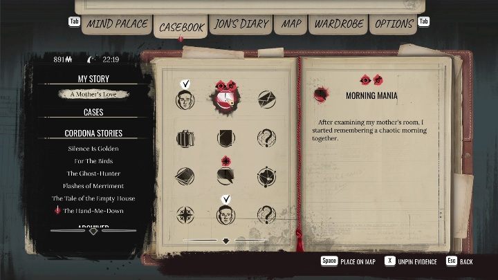 Po zbadaniu całego mieszkania pojawią się kolejne zadania w teczce - Sherlock Holmes Chapter One: Matczyna miłość, Pokój Violet - solucja - Sherlock Holmes Chapter One - poradnik do gry