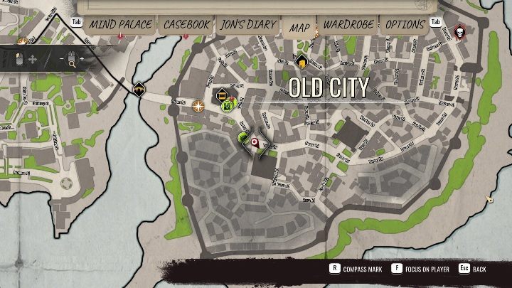 Galeria, do której musicie się udać znajduje się w Old City - Sherlock Holmes Chapter One: Muza z zagranicy, Galeria sztuki - solucja - Sherlock Holmes Chapter One - poradnik do gry