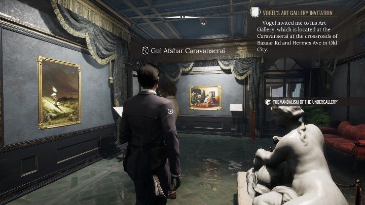 Po wejściu do środka zobaczycie mężczyznę - Sherlock Holmes Chapter One: Muza z zagranicy, Galeria sztuki - solucja - Sherlock Holmes Chapter One - poradnik do gry