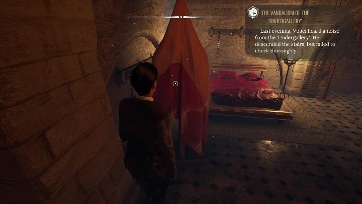 Gdy się odwrócicie zobaczycie łóżko i łańcuchy - Sherlock Holmes Chapter One: Muza z zagranicy, Galeria sztuki - solucja - Sherlock Holmes Chapter One - poradnik do gry