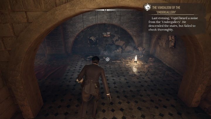 W kolejnej wnęce zobaczycie świeżo spalone obrazy - Sherlock Holmes Chapter One: Muza z zagranicy, Galeria sztuki - solucja - Sherlock Holmes Chapter One - poradnik do gry