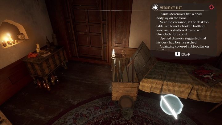 Część kolekcji leży w drewnianej skrzyni, przed/za łóżkiem - Sherlock Holmes Chapter One: Muza z zagranicy, Apartament malarza - solucja - Sherlock Holmes Chapter One - poradnik do gry