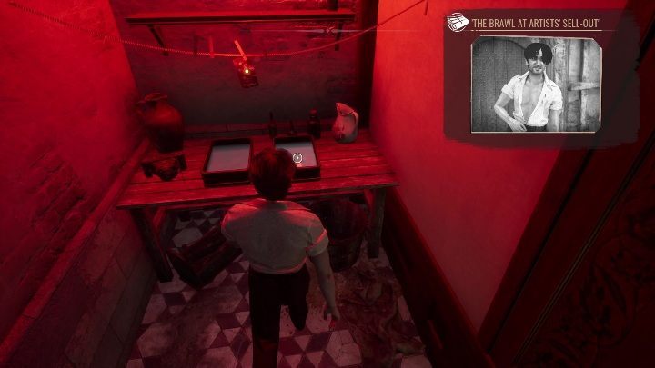 W pokoju jest niewielka ciemnia, schowana została w łazience - Sherlock Holmes Chapter One: Muza z zagranicy, Apartament malarza - solucja - Sherlock Holmes Chapter One - poradnik do gry