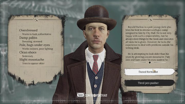 Po dokładnej ocenie policjanta musicie wybrać opcję Oszołomiony formalista (Dazed formalist) - Sherlock Holmes Chapter One: Muza z zagranicy, Poszukiwania ciężarnej - solucja - Sherlock Holmes Chapter One - poradnik do gry